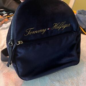 Tommy Hilfiger Dark Blue Backpack with Gold Logo
